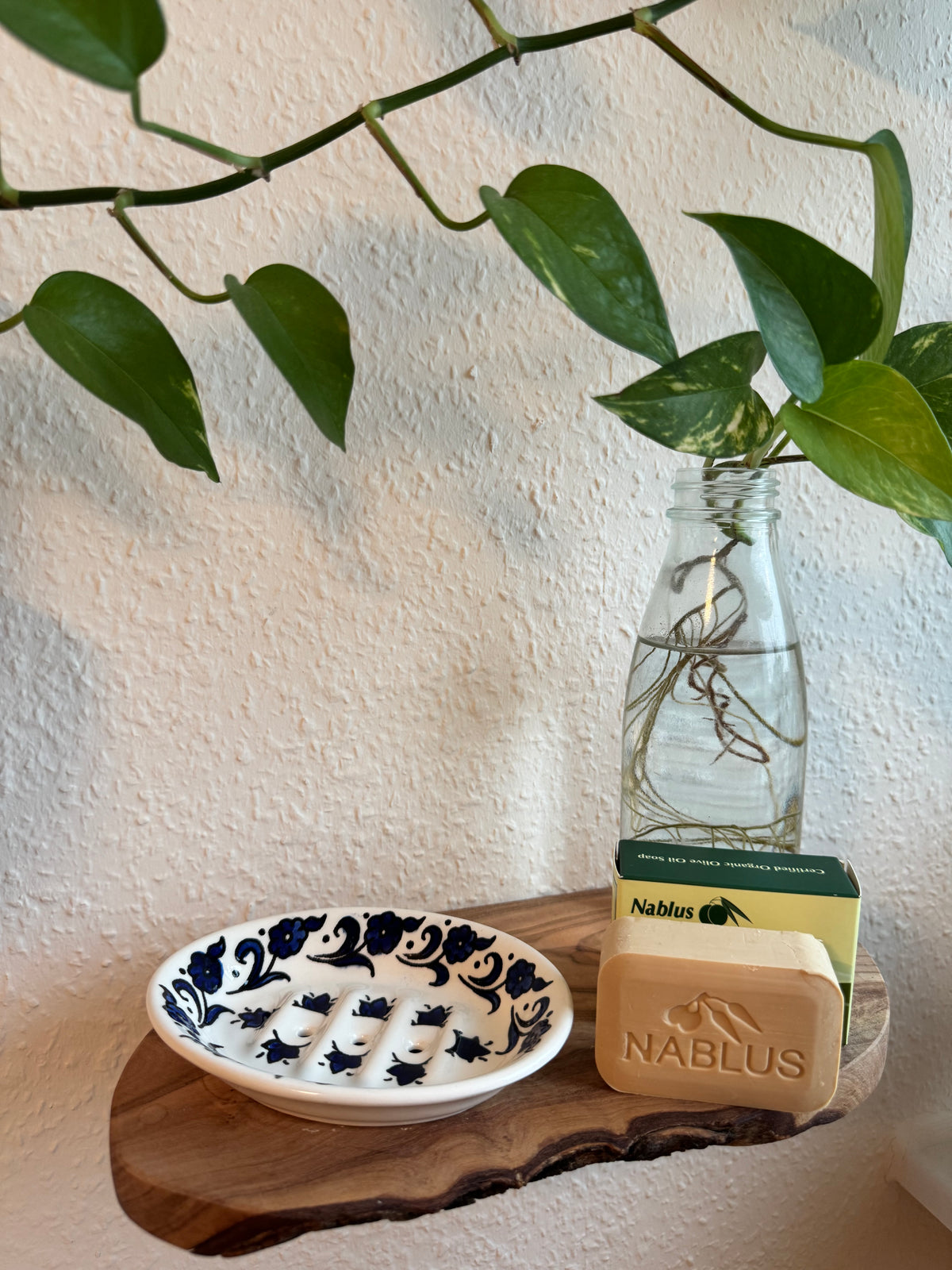 Soap Dispenser Blue Flower