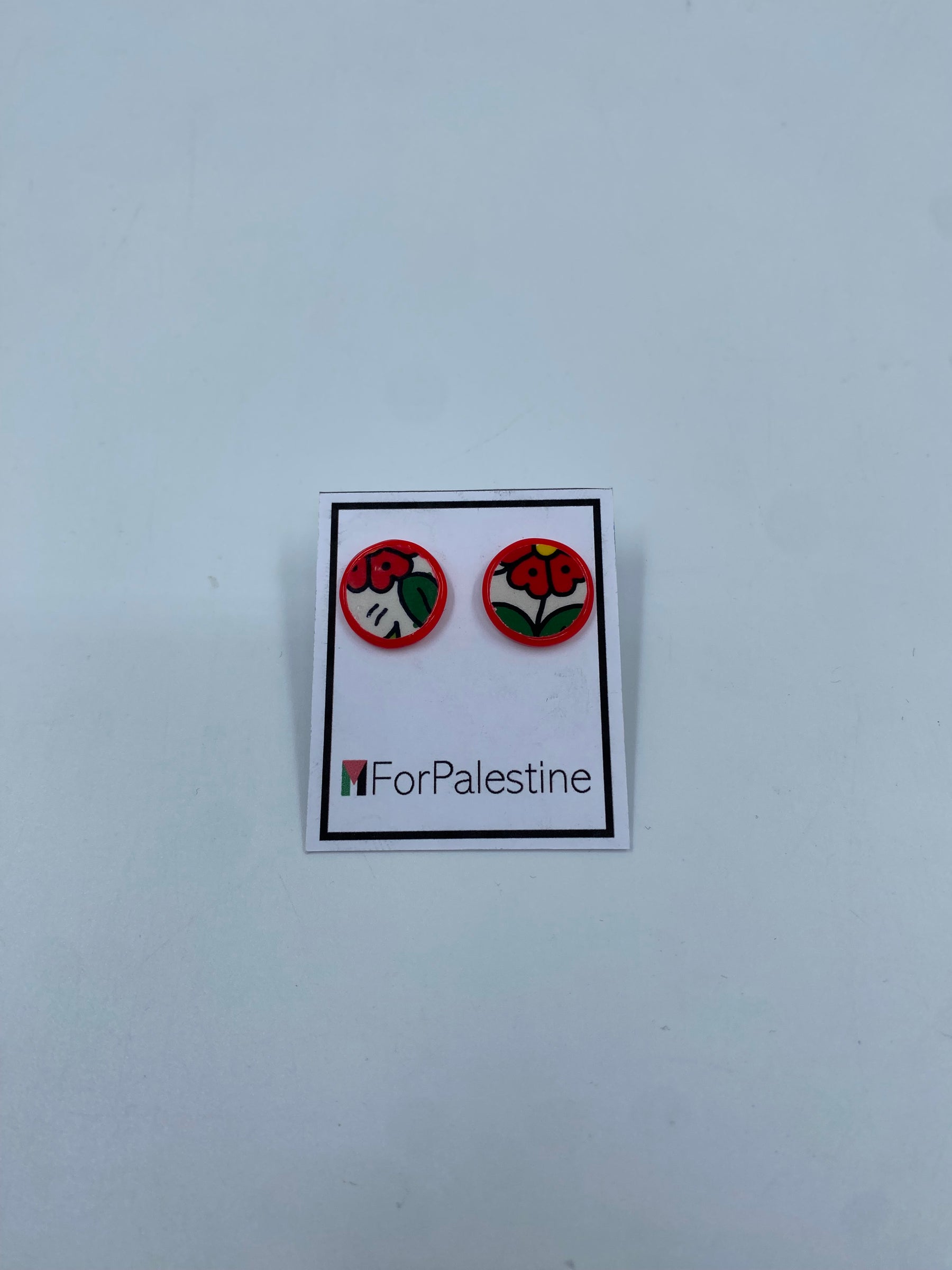Handmade Al-khalil earrings, red 16 mm