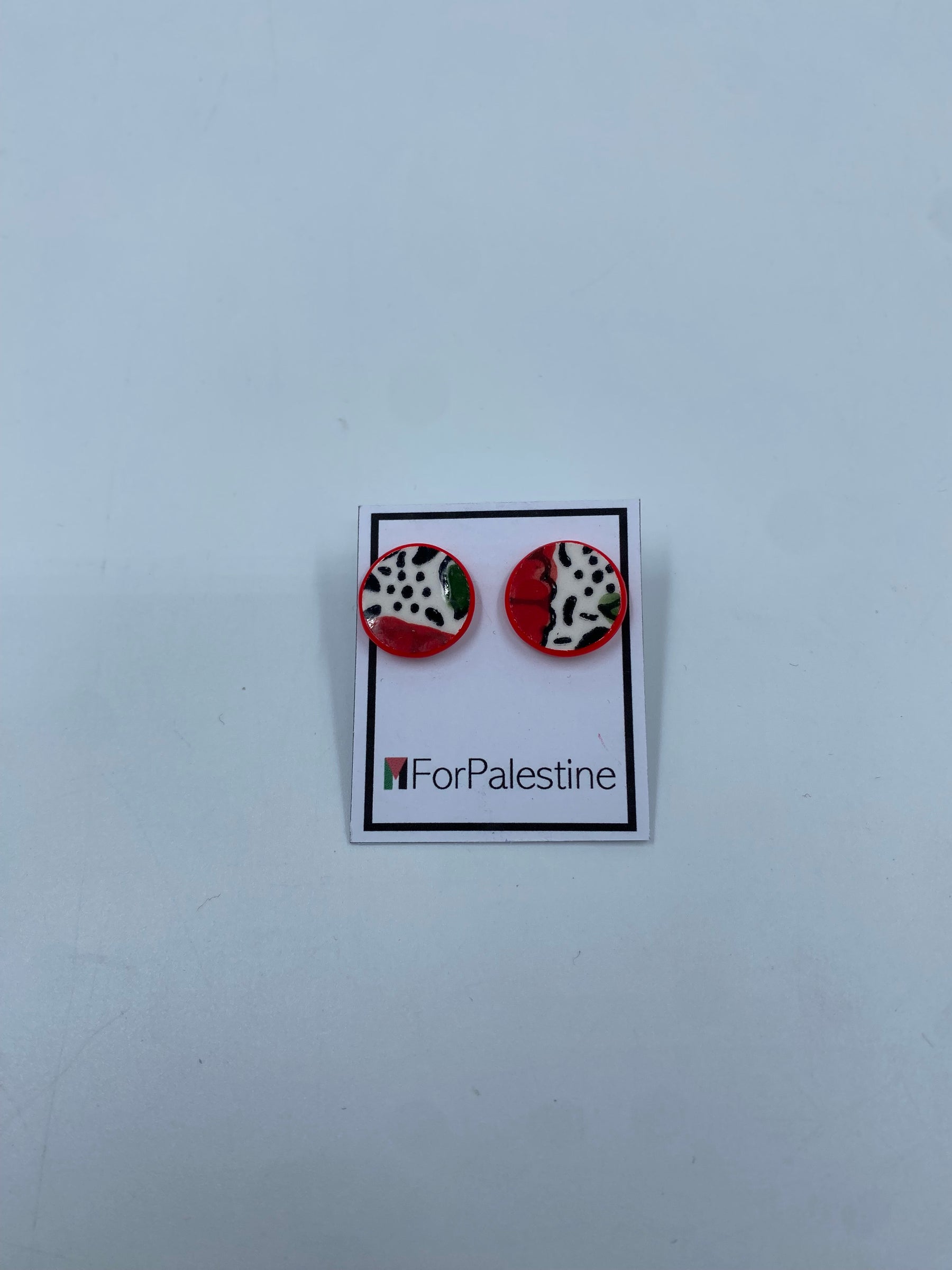 Handmade Al-khalil earrings, red 16 mm