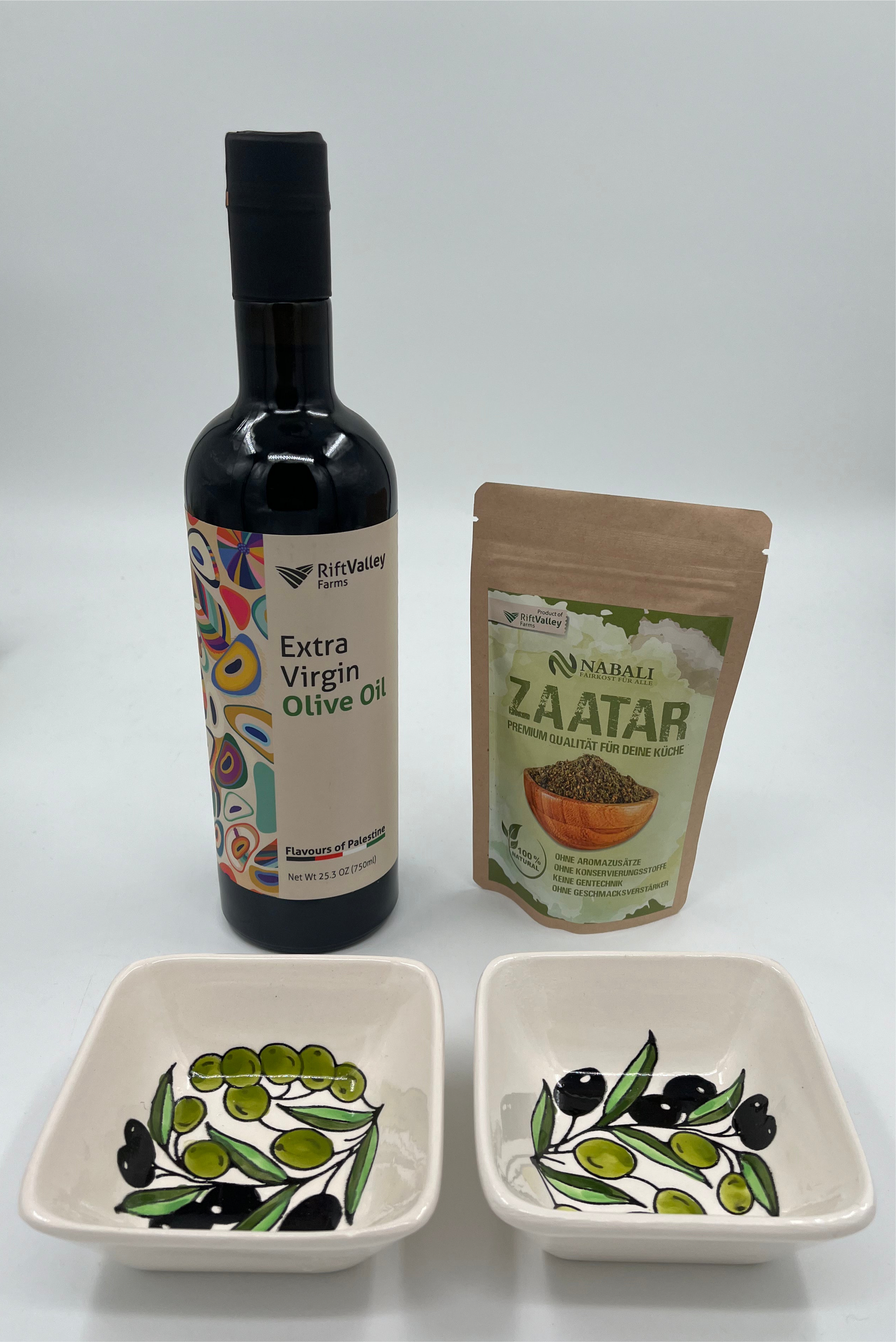 Olivenolie, Zaatar & 2 keramik skåle
