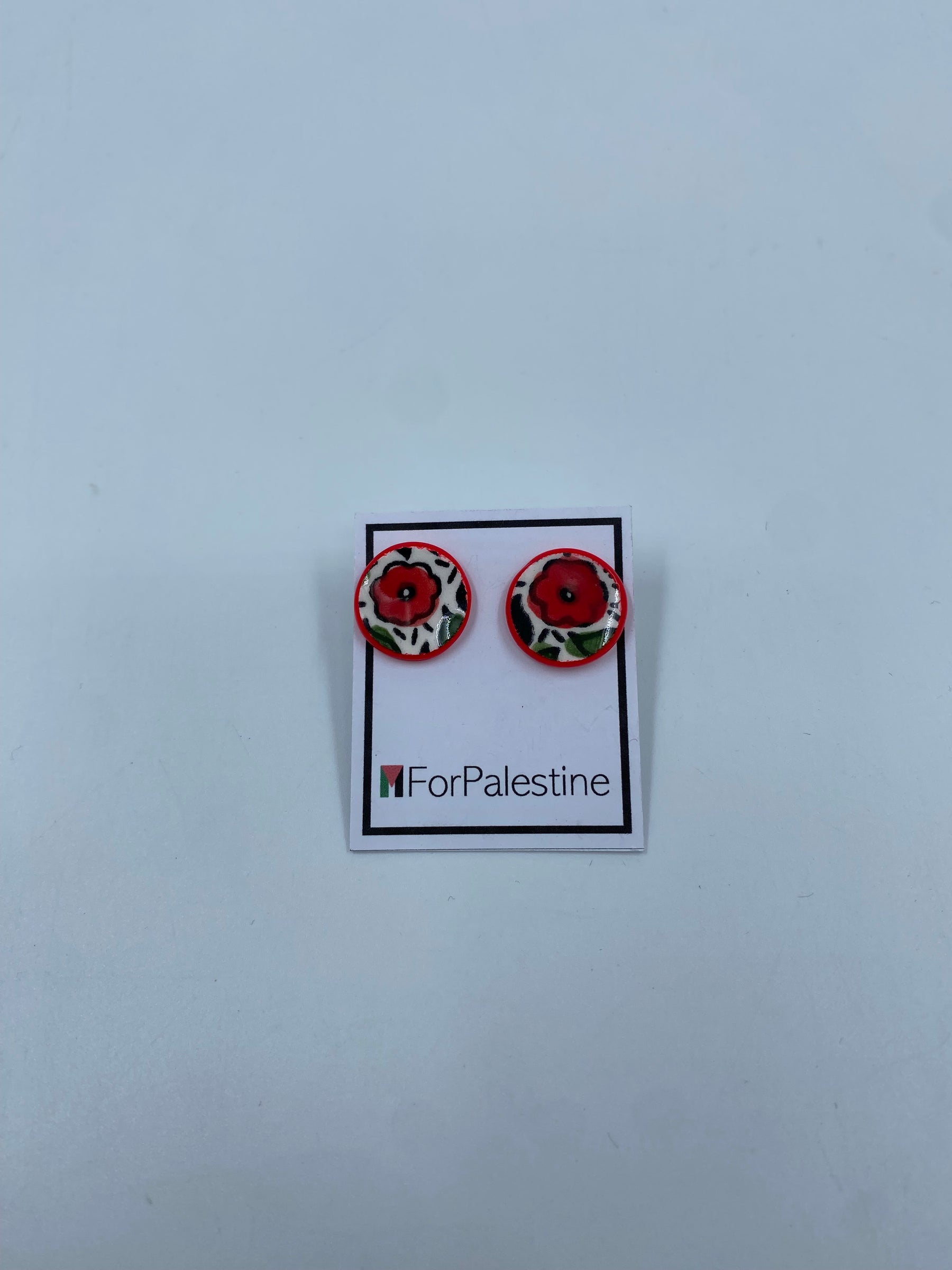 Handmade Al-khalil earrings, red 16 mm
