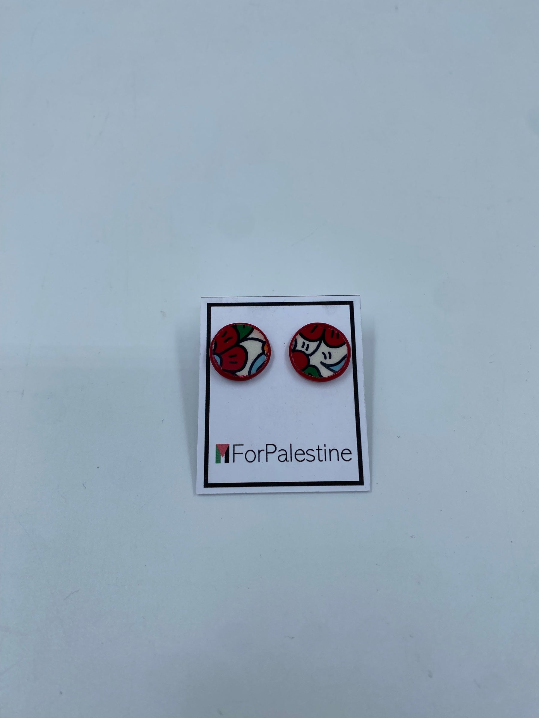 Handmade Al-khalil earrings, red 16 mm