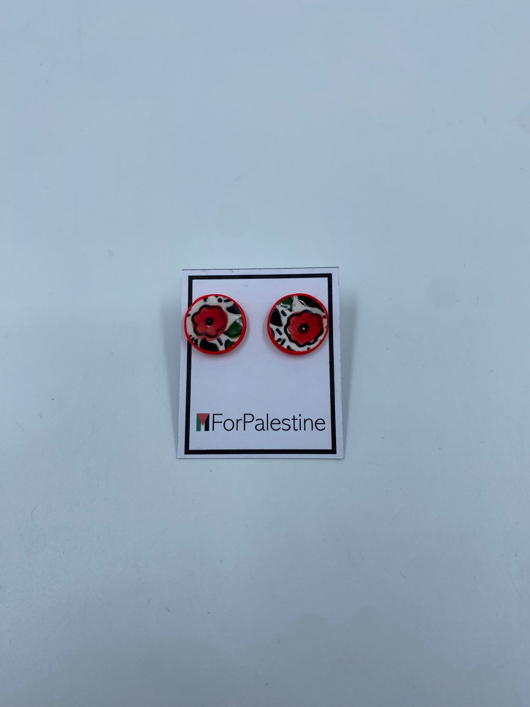 Handmade Al-khalil earrings, red 16 mm