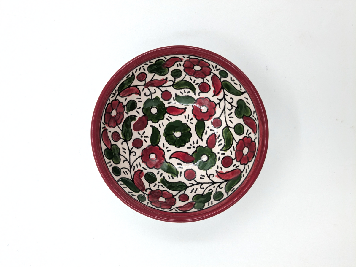 Bowl 9 cm - bordeaux/green