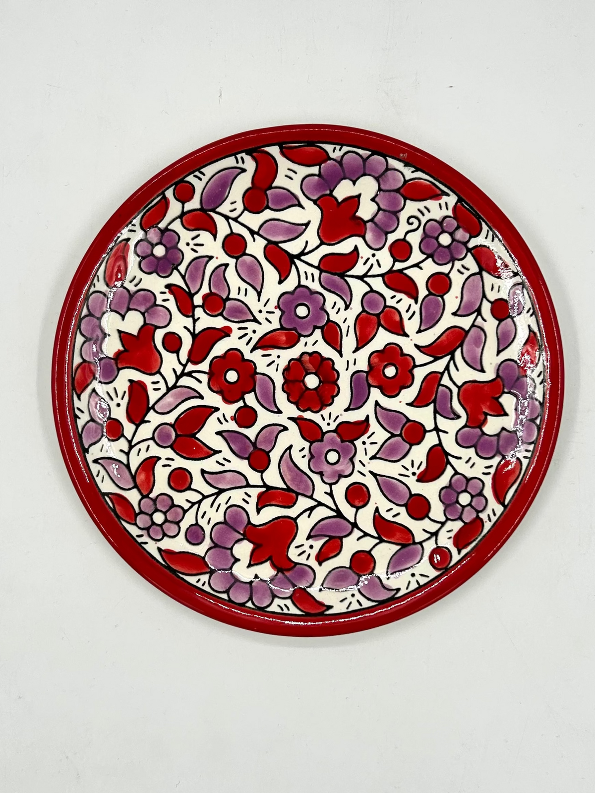 Frokost tallerken 19 cm - rød/lavendel