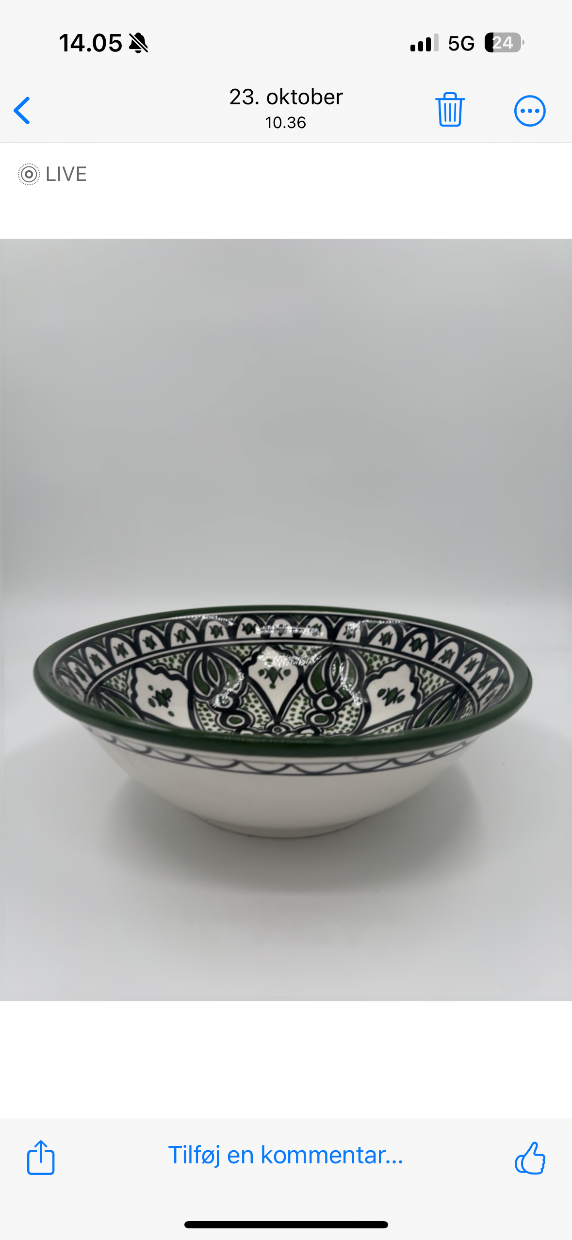 Moroccan bowl 27 cm - Green