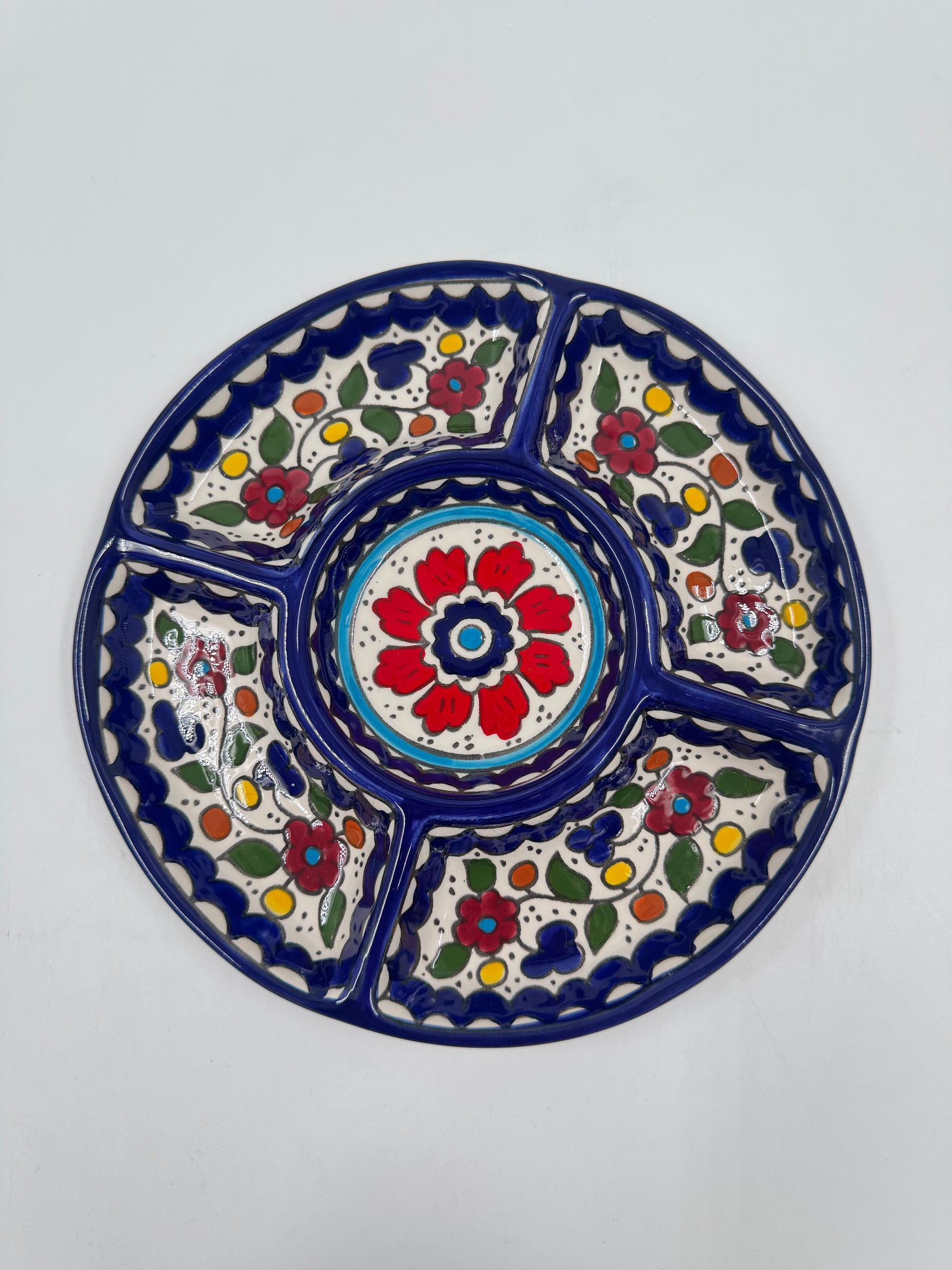 Traditional Palestinian Serving Platter with 5 compartments - 23 cm