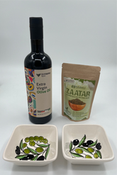 Olivenolie, Zaatar & 2 keramik skåle