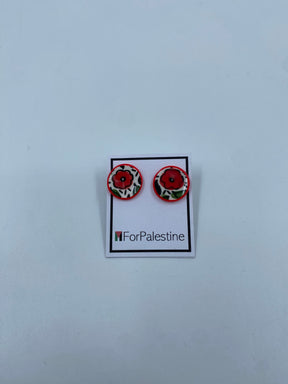 Handmade Al-khalil earrings, red 16 mm