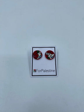 Handmade Al-khalil earrings, red 16 mm