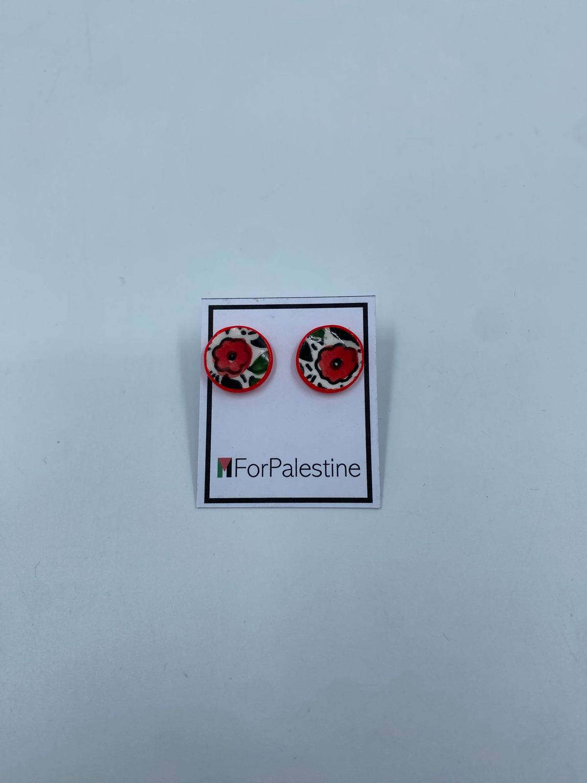 Handmade Al-khalil earrings, red 16 mm