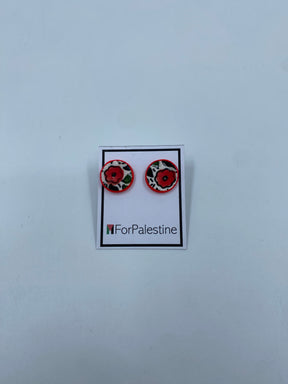 Handmade Al-khalil earrings, red 16 mm