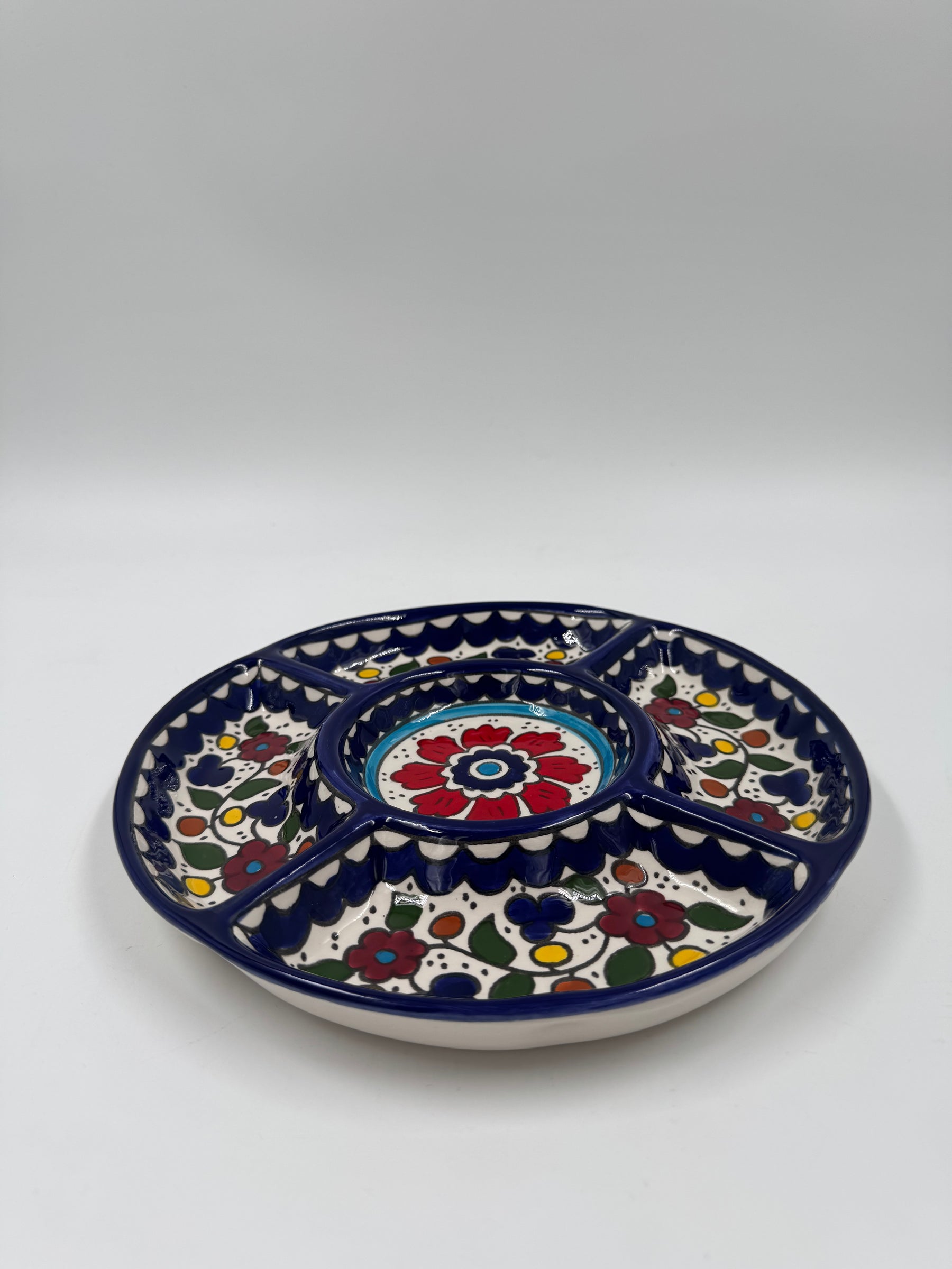 Traditional Palestinian Serving Platter with 5 compartments - 23 cm