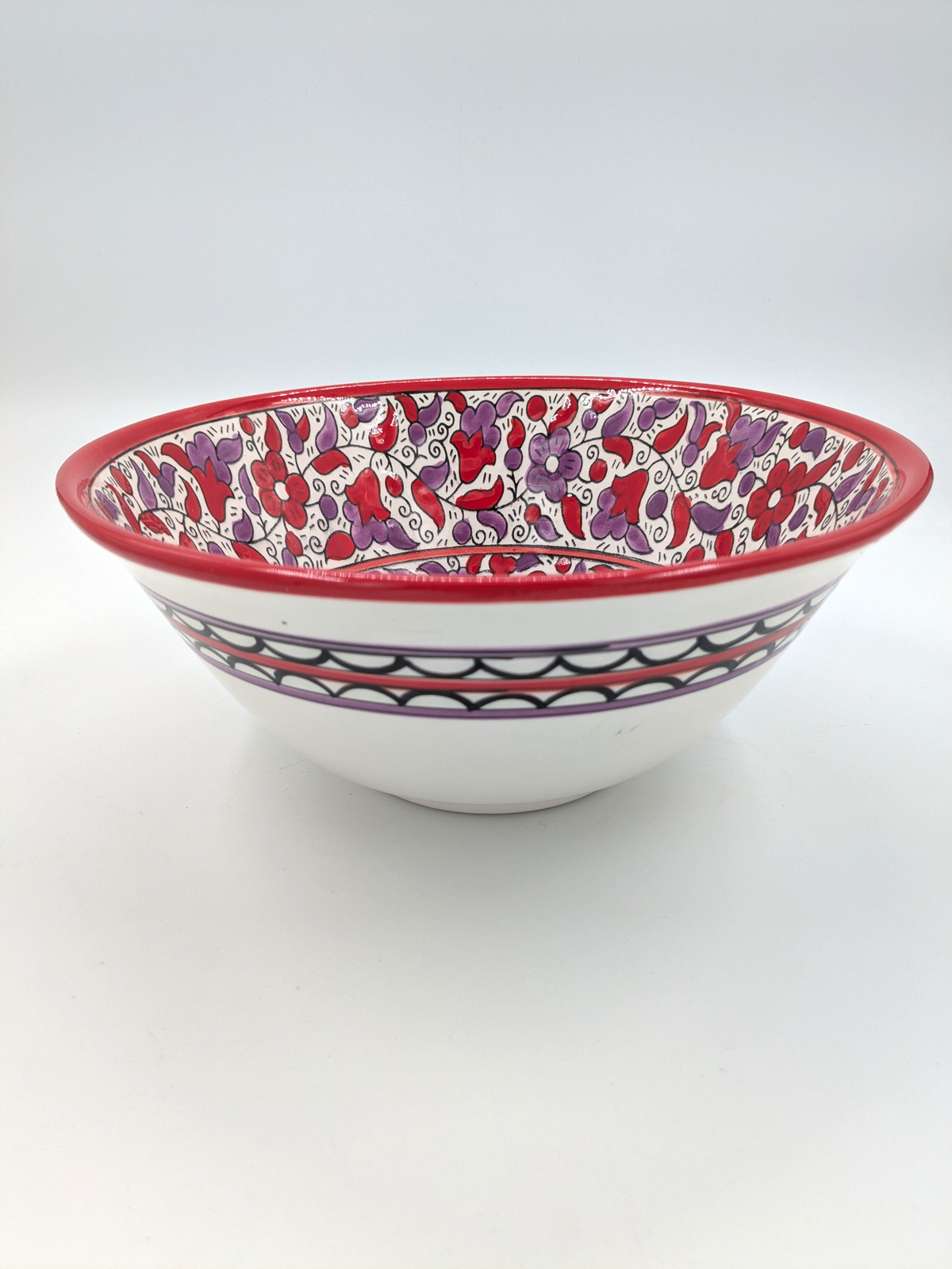 Serving bowl - 25 cm - red/lavender