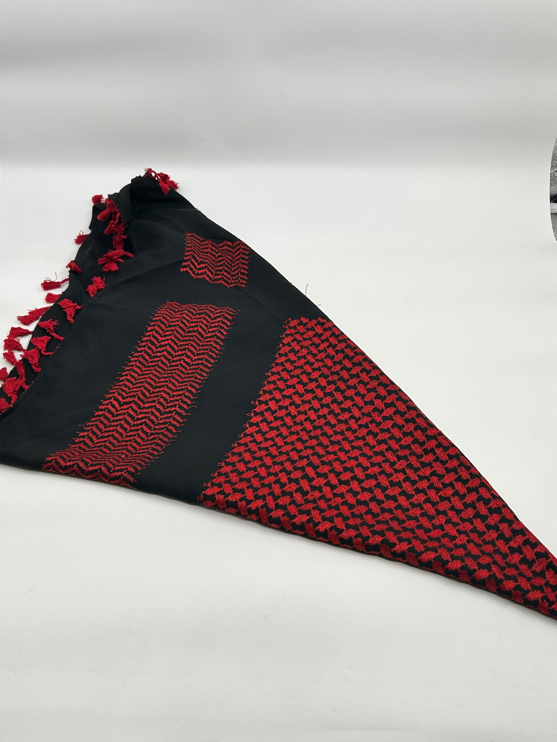 Autentisk Hirbawi kuffiyeh - mørkerød