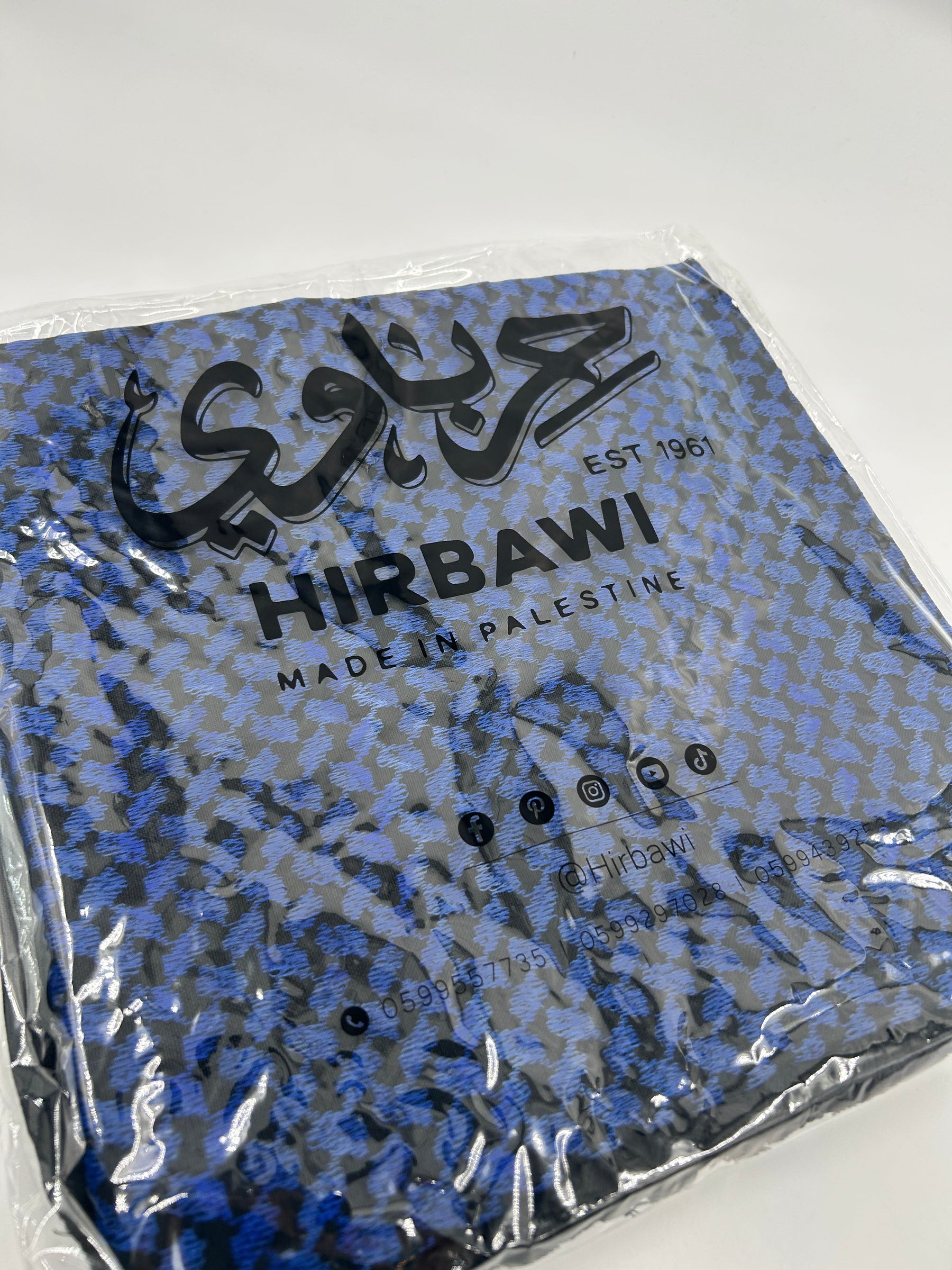 Autentisk Hirbawi kuffiyeh - mørkeblå