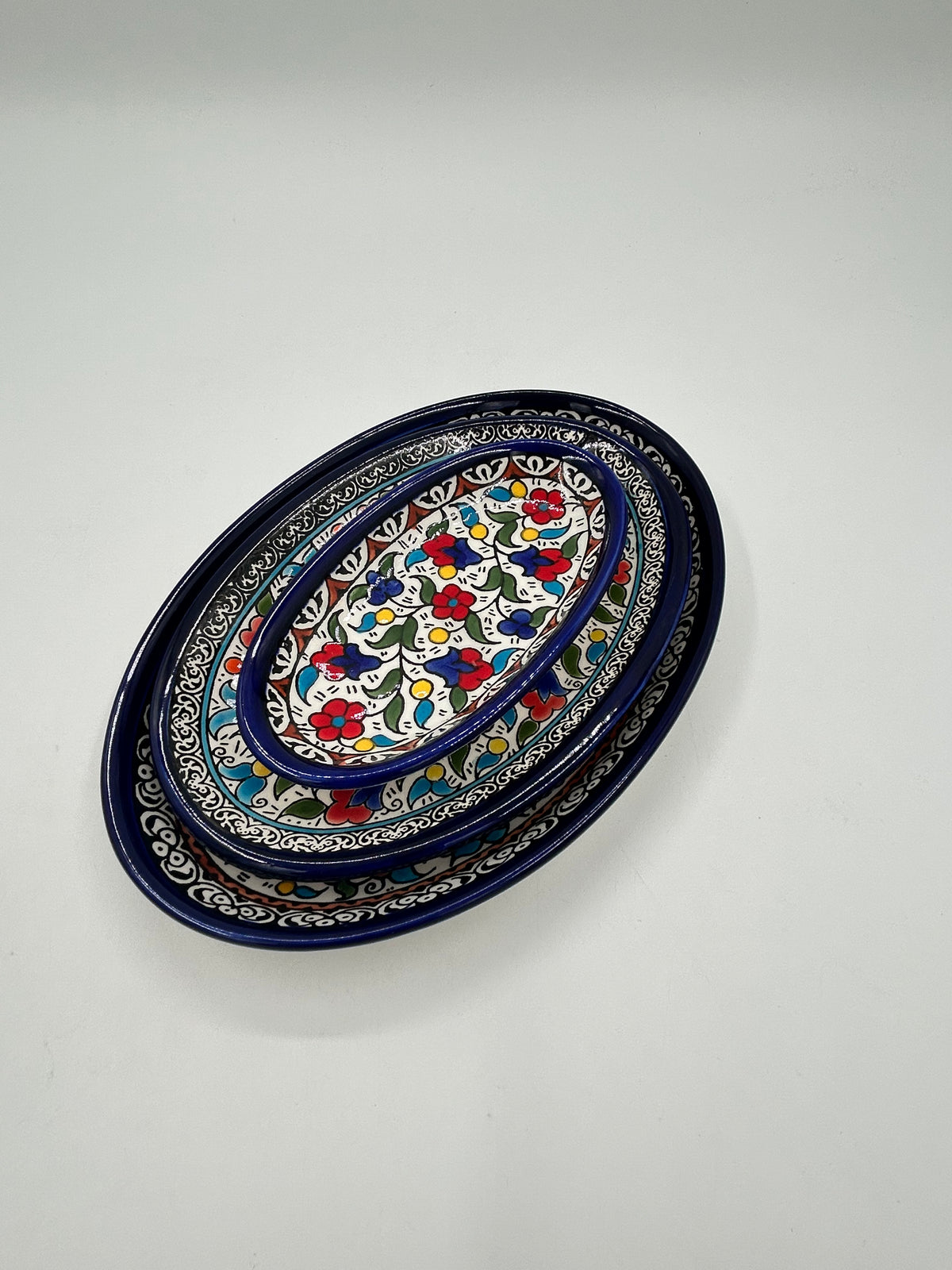 Oval serving dish - multi-coloured