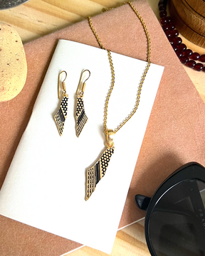 Palestine Map Necklace & Earrings Set