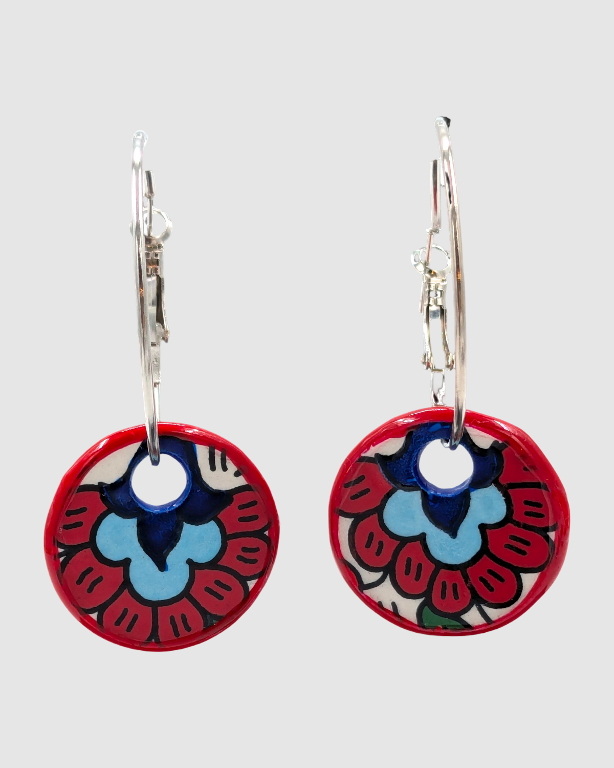 Handmade earrings made of Palestinian ceramics - Q