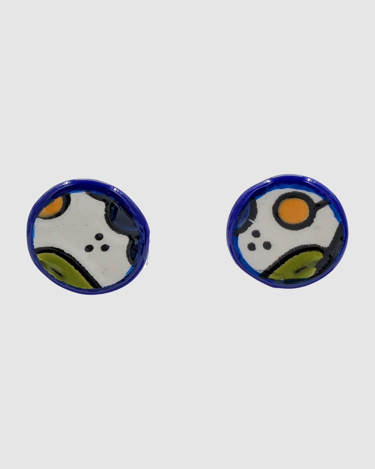 Handmade earrings made of Palestinian ceramics - G