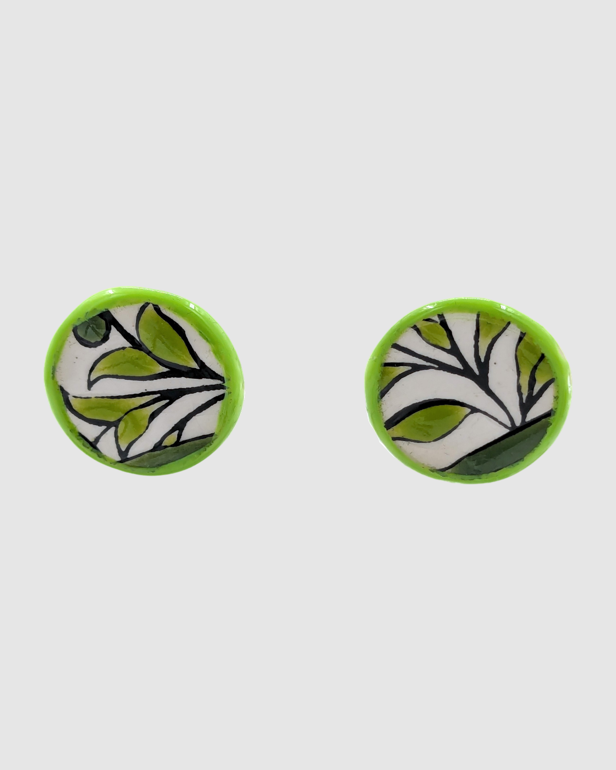 Handmade earrings made of Palestinian ceramics - H