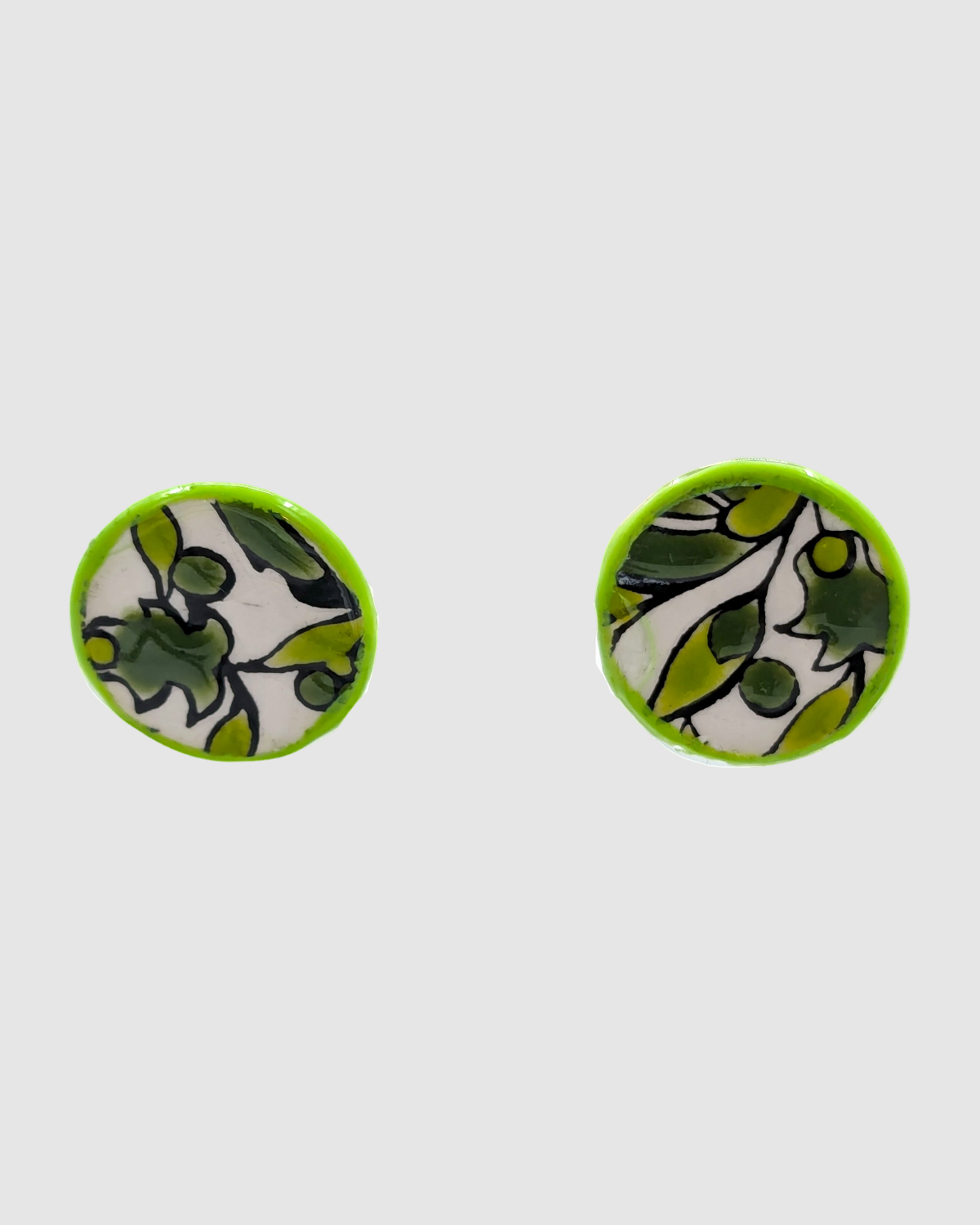 Handmade earrings made of Palestinian ceramics - K