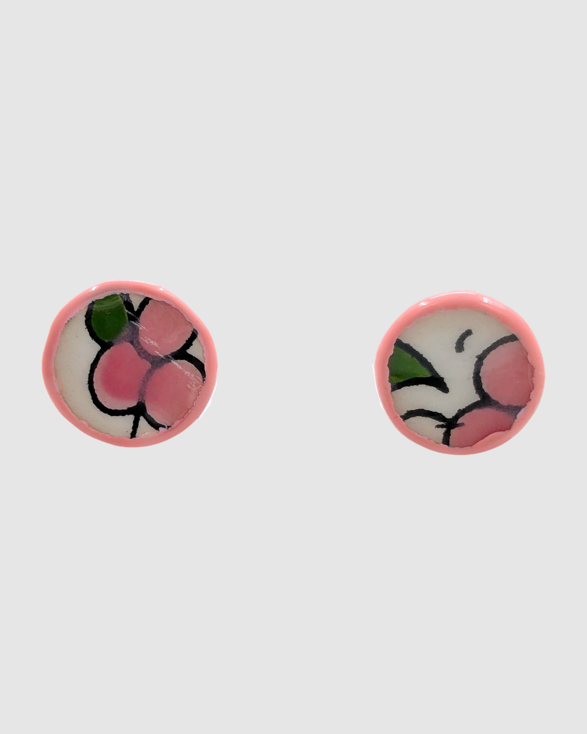 Handmade earrings made of Palestinian ceramics - N