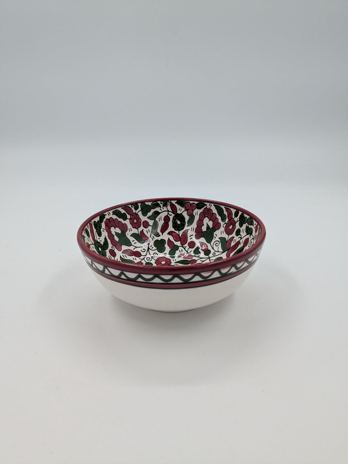 Bowl 12 cm - bordeaux/green