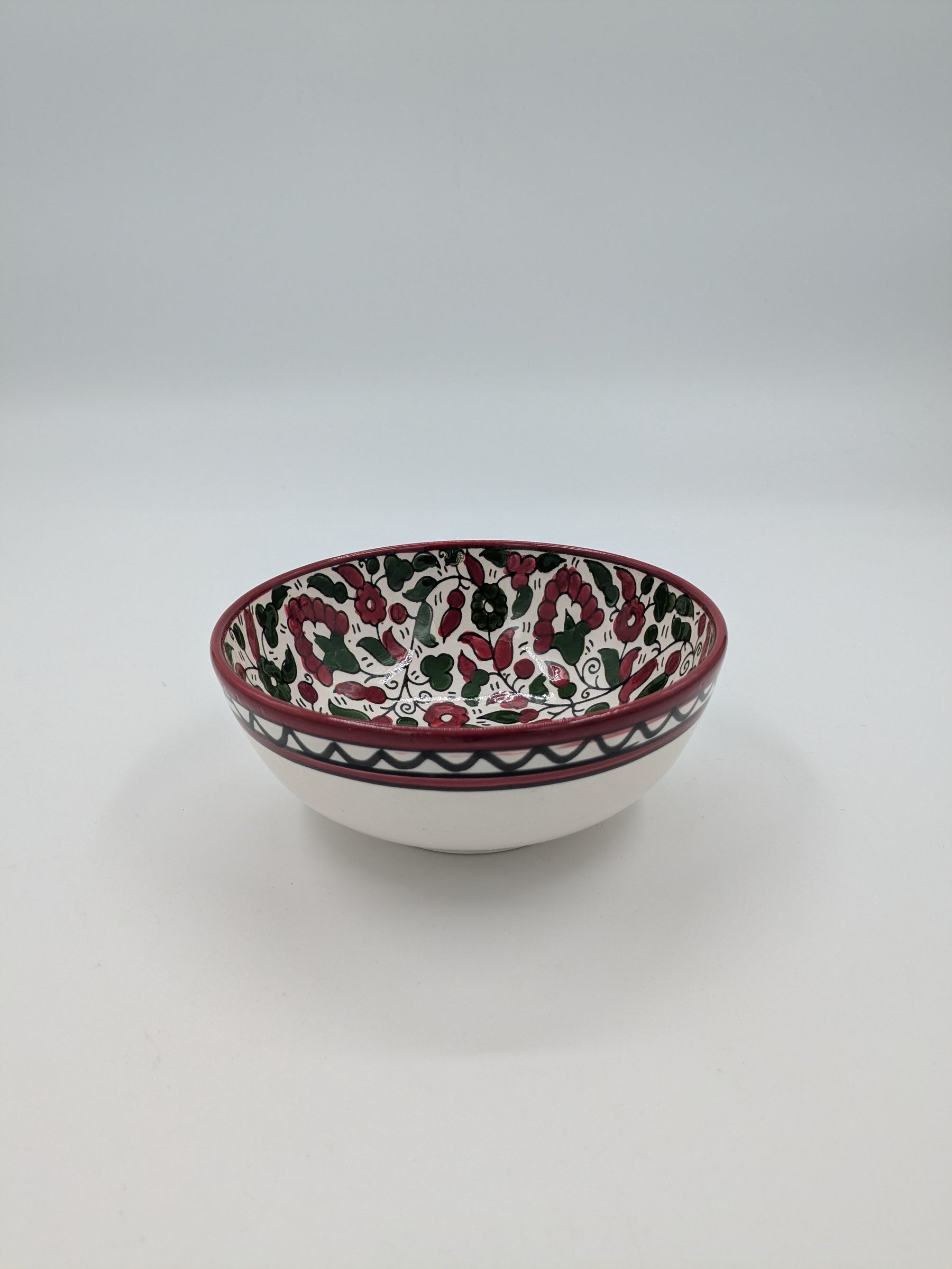 Skål 12 cm - bordeaux/grøn