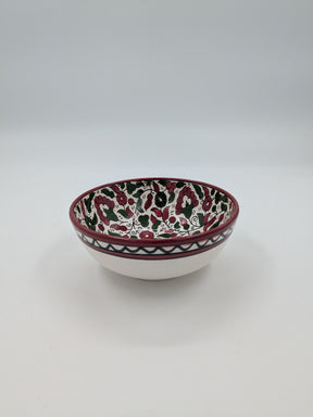 Skål 12 cm - bordeaux/grøn