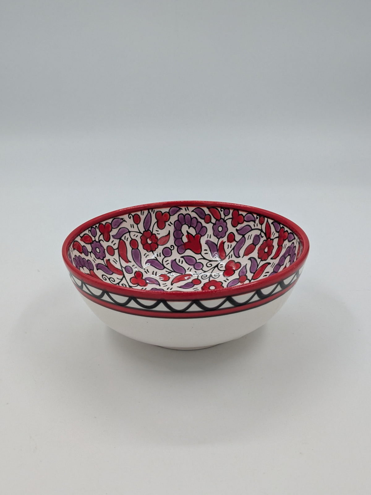 Skål 15 cm - rød/lavendel