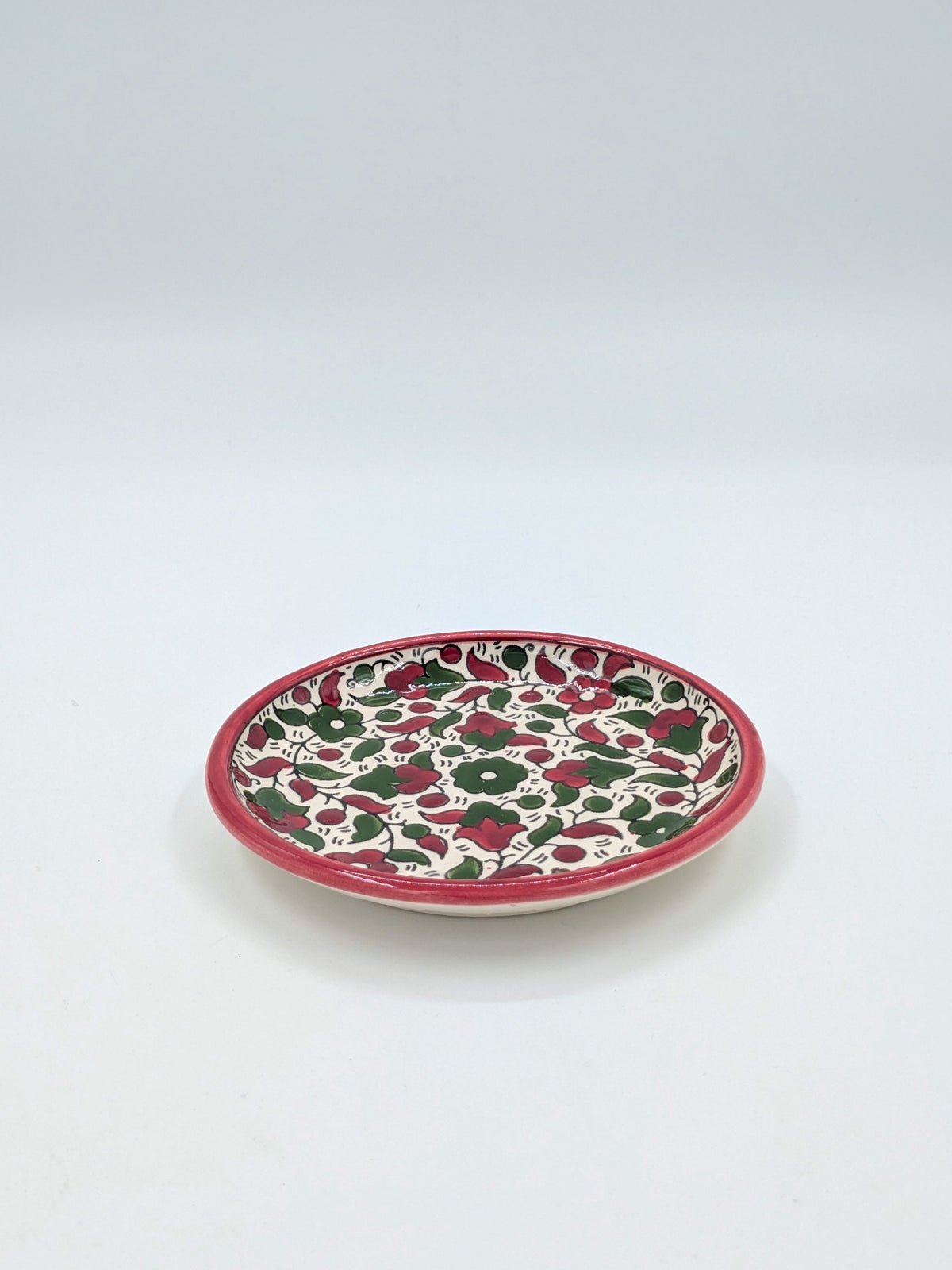 Cake plate - bordeaux/green