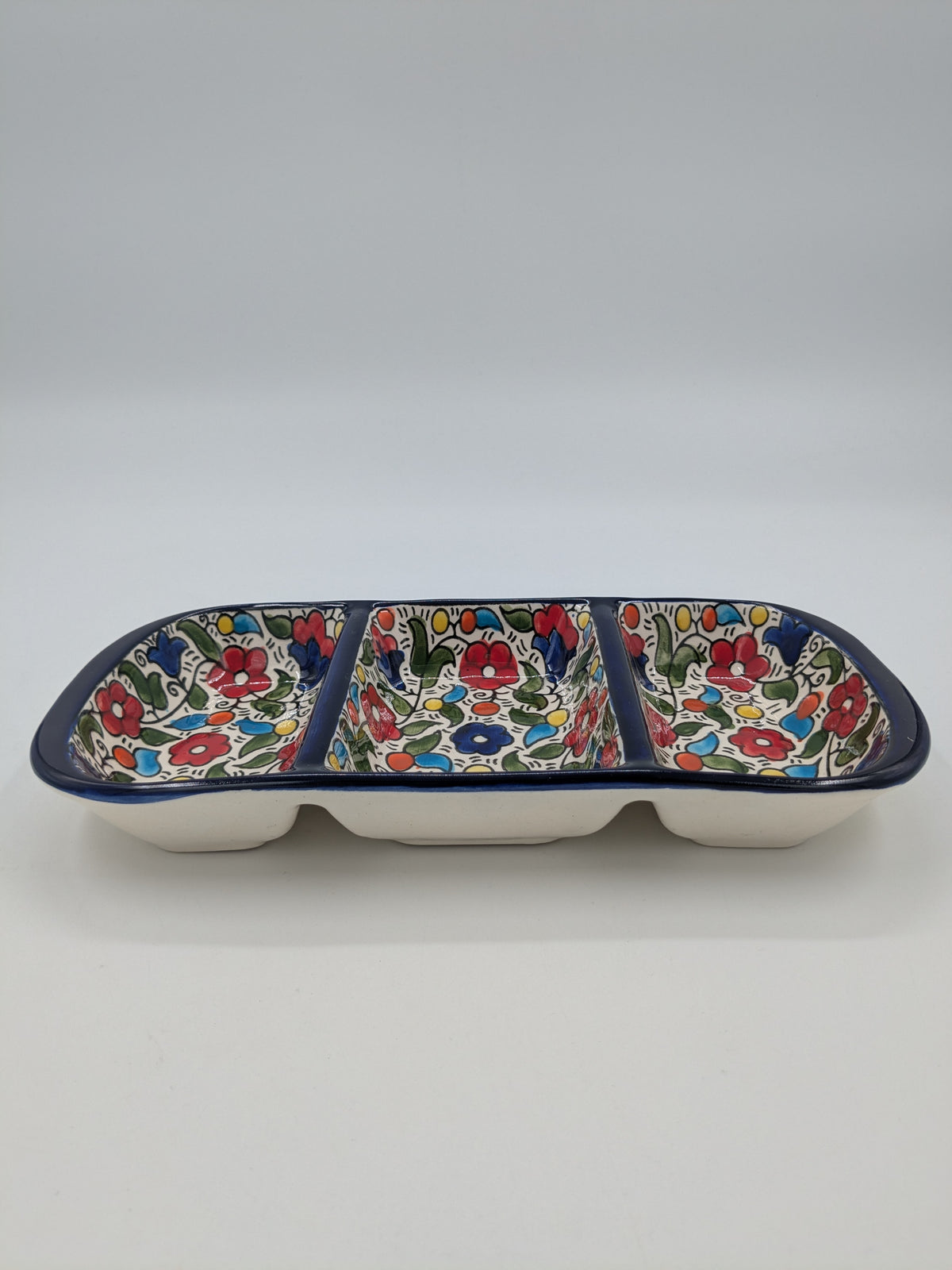 Tapas bowl with 3 compartments - multi-coloured