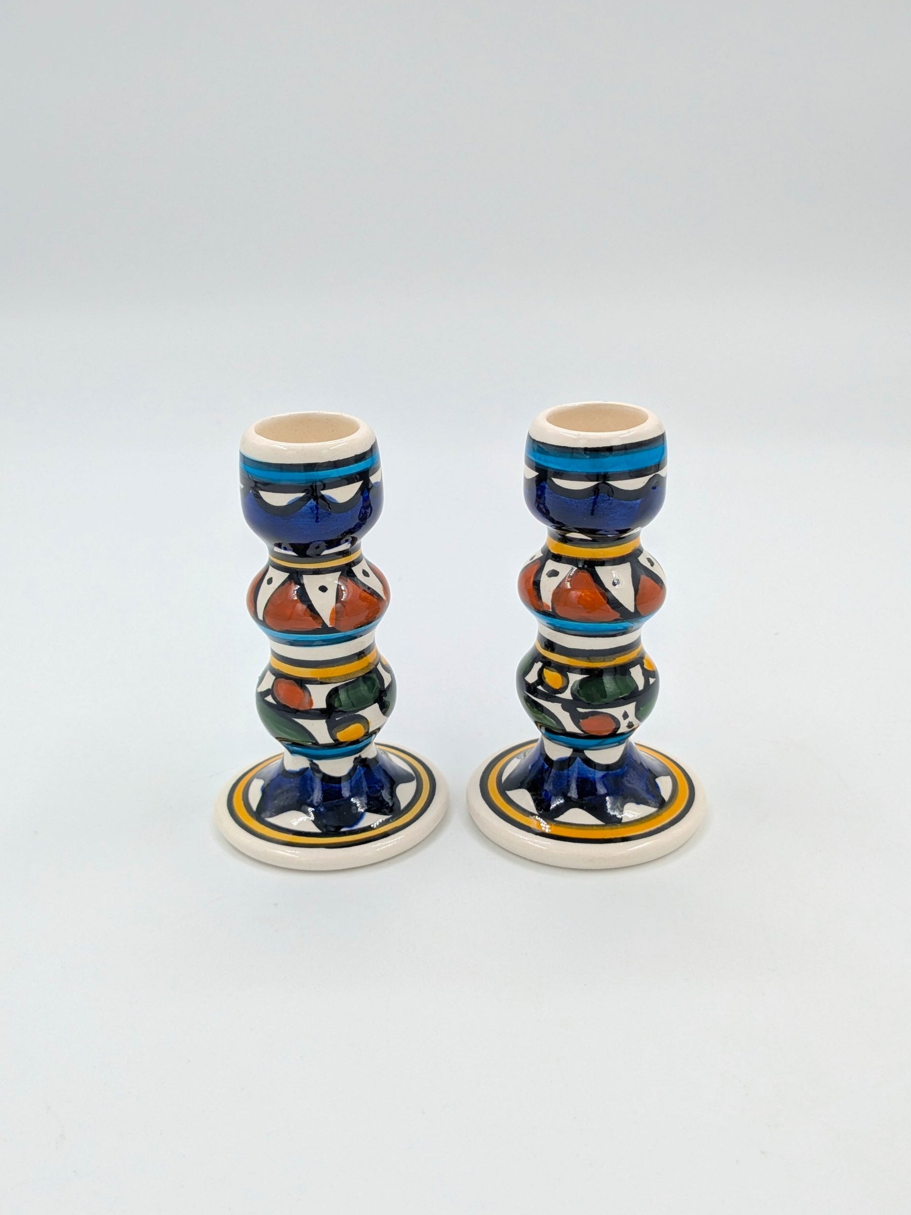 Bougeoir-bleu/marron