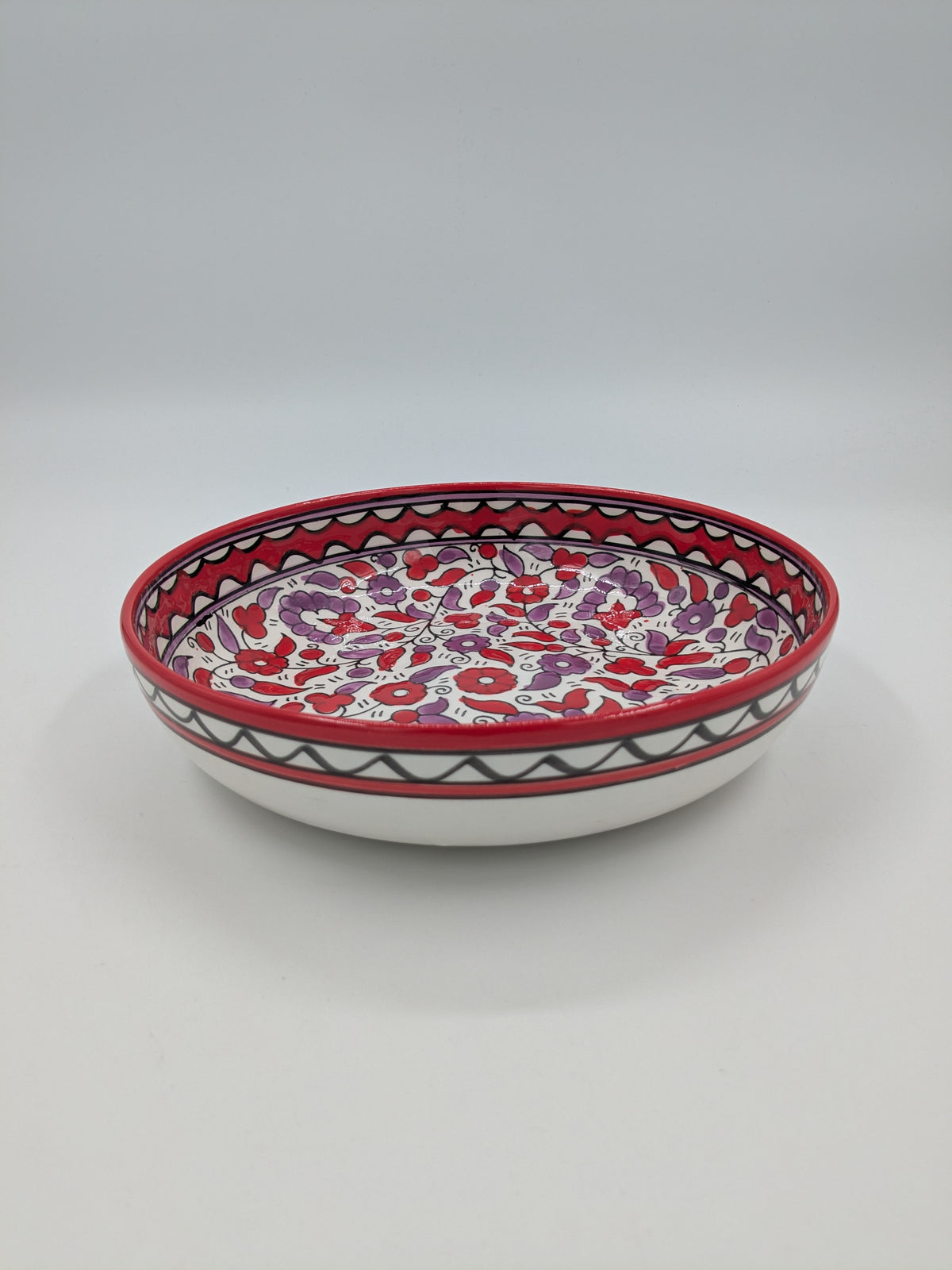 Serving bowl 18 cm - red/lavender