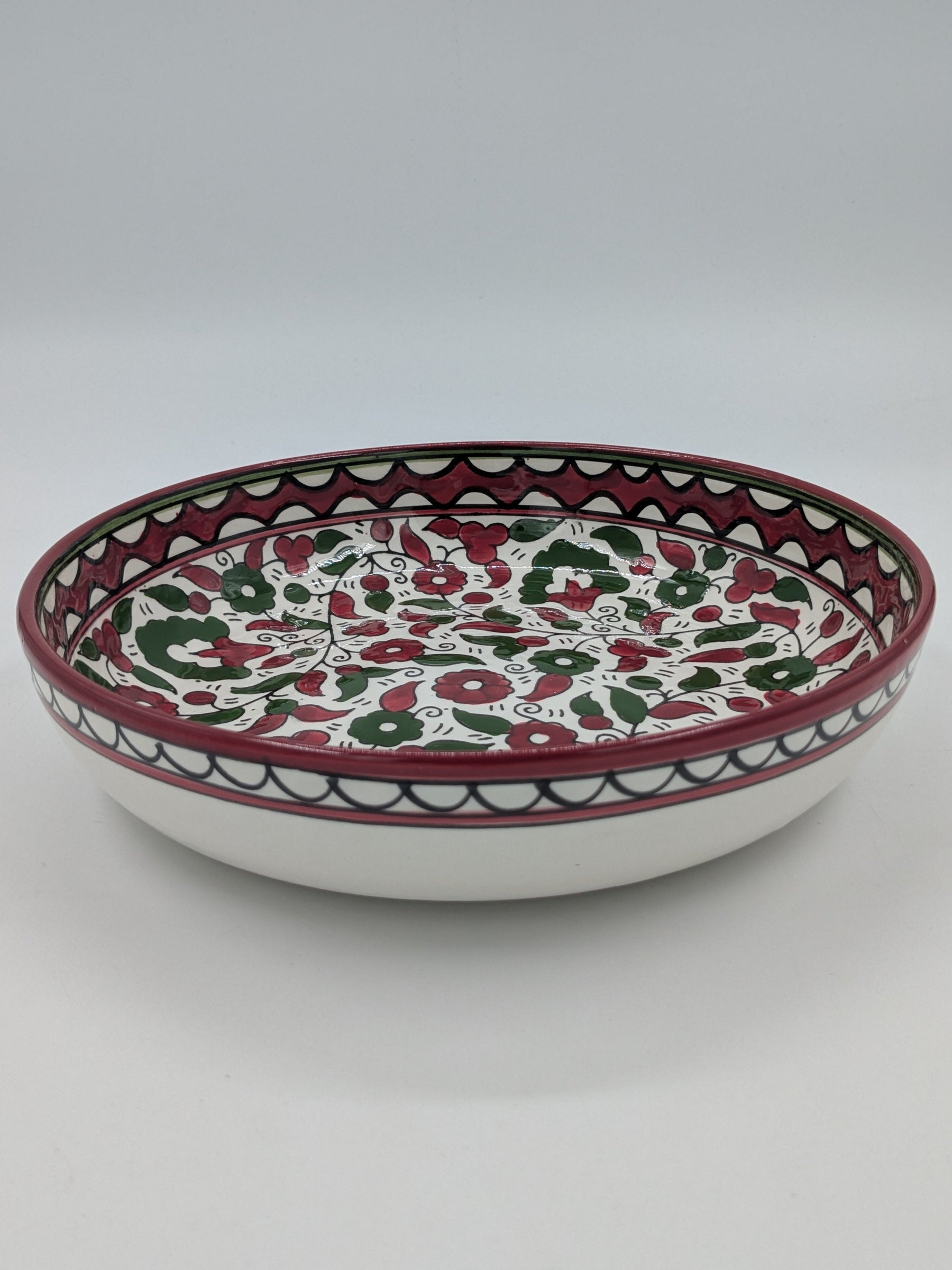 Serving bowl 18 cm - bordeaux/green