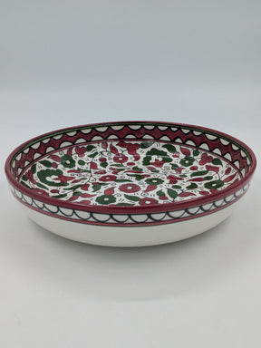 Serving bowl 18 cm - bordeaux/green