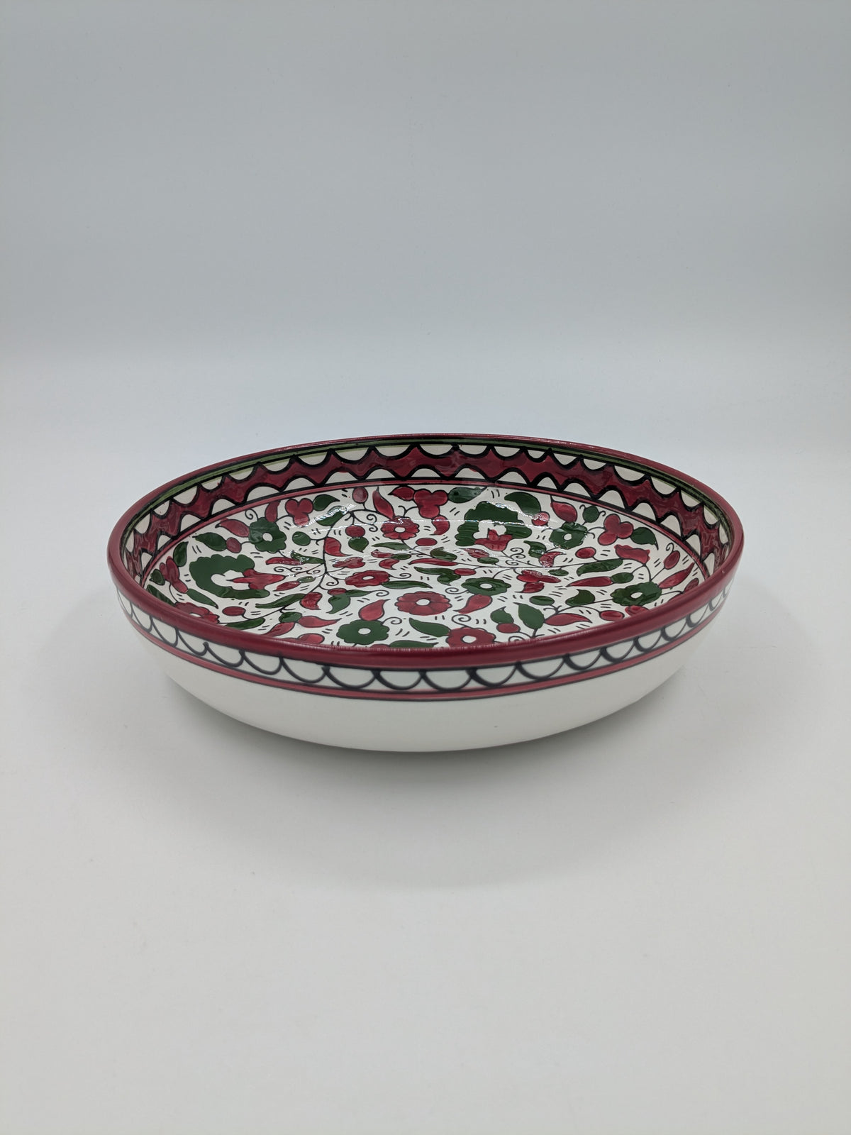 Serving bowl 18 cm - bordeaux/green