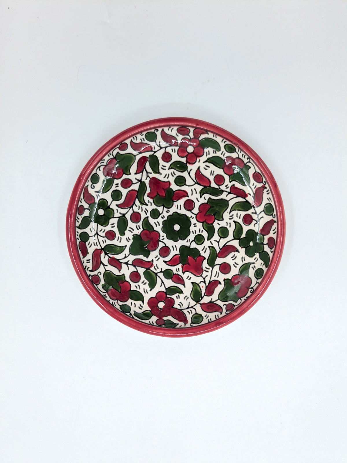 Cake plate - bordeaux/green