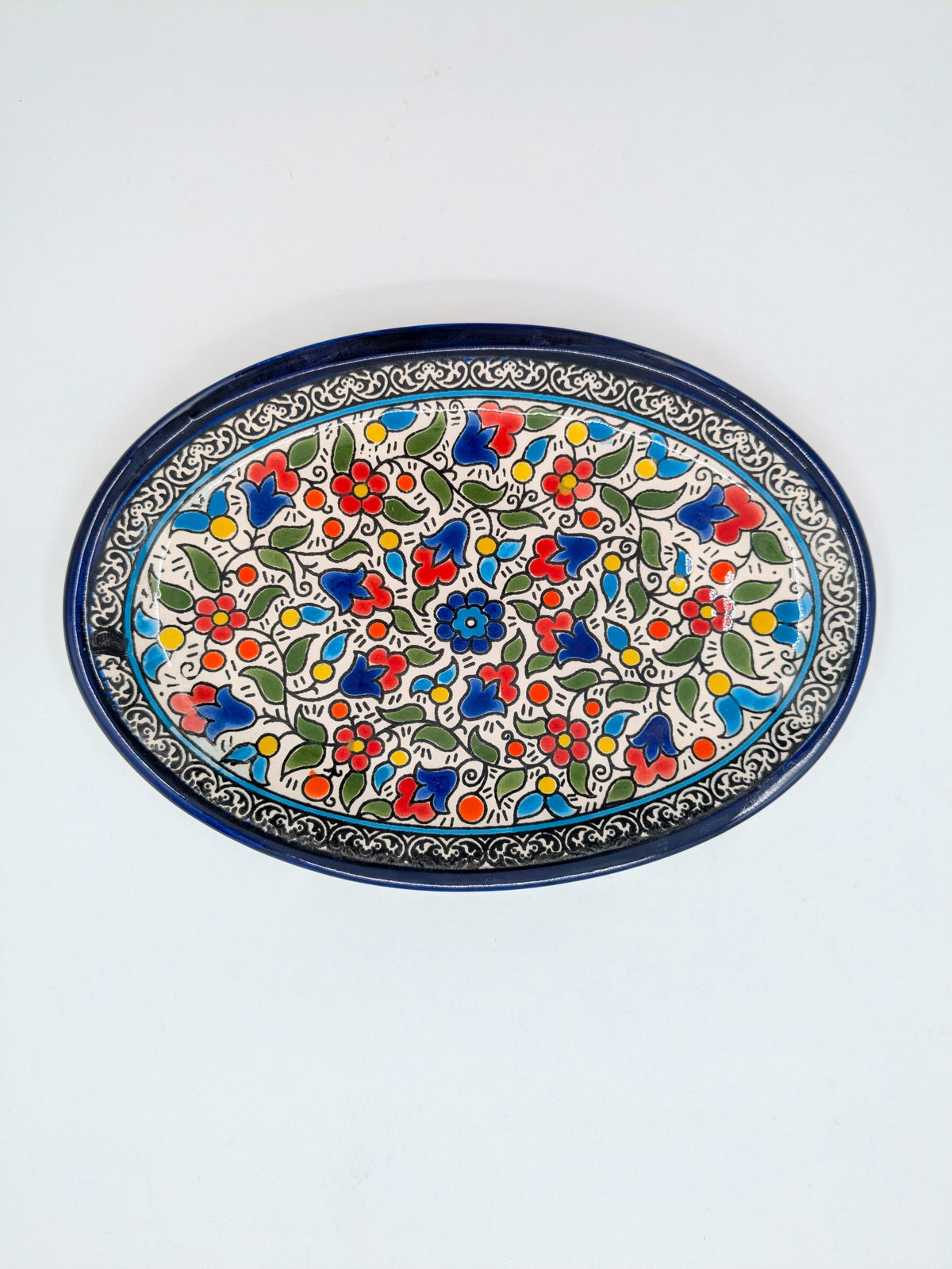 Oval serving dish - multi-coloured