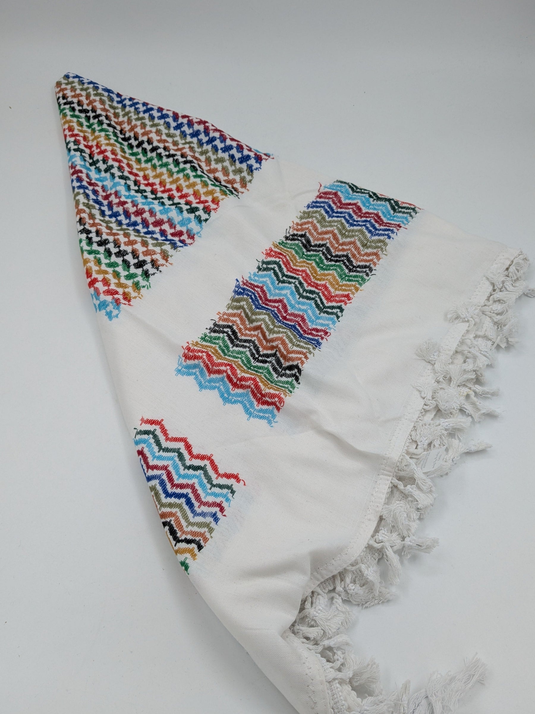 Autentica kuffiyeh Hirbawi - bianca/multicolore