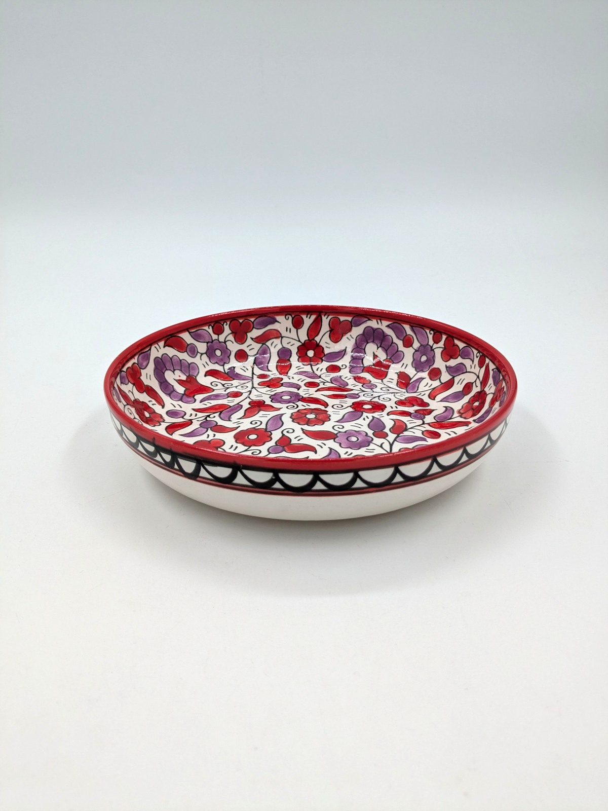 Tapasskål 11 cm - bordeaux/grön
