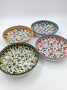 Large bundle of 4 handmade Palestinian ceramic dishes - 23 cm