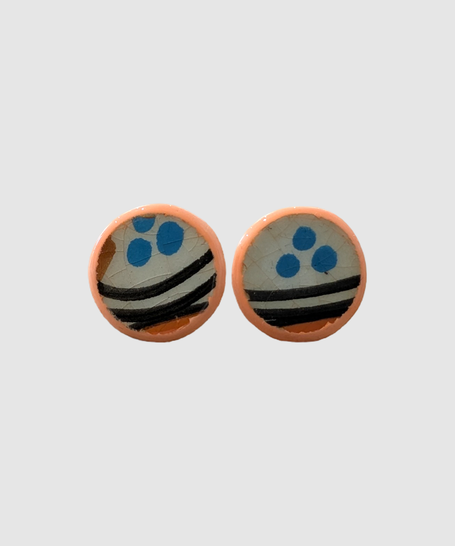 Boucles d'oreilles artisanales en céramique palestinienne- M
