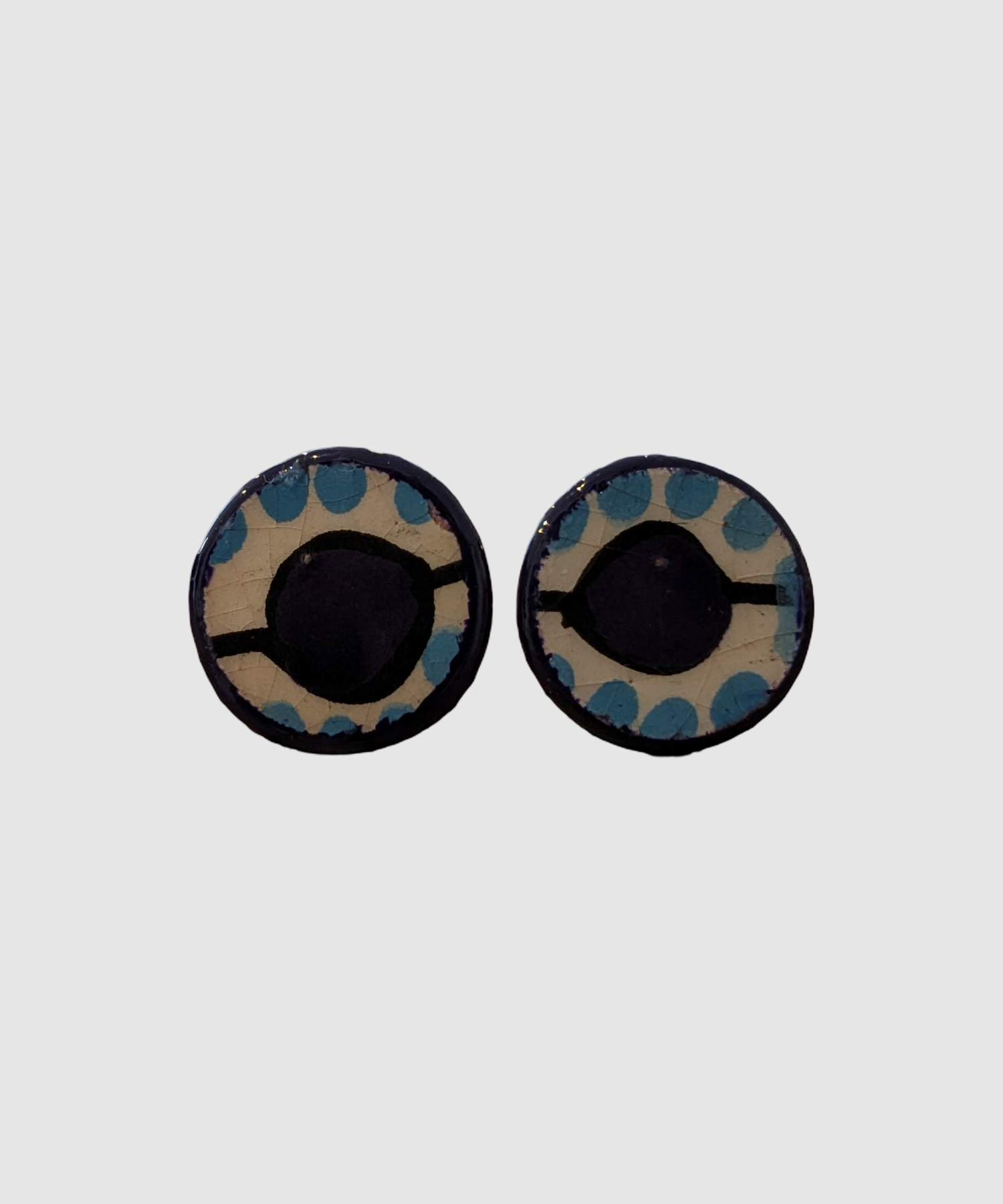 Boucles d'oreilles artisanales en céramique palestinienne- M